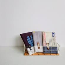 【FAW/萬用長夾(中)】手寫一封信 鐵灰 日本帆布法國銀蔥 有隔層