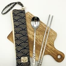 拉鍊餐具袋(不含餐具)/內部防微潑水材質/交換禮物首選