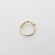 純14K金 細版小耳扣耳環 (單個) (內徑 4.5 mm)洗澡免摘 不褪色