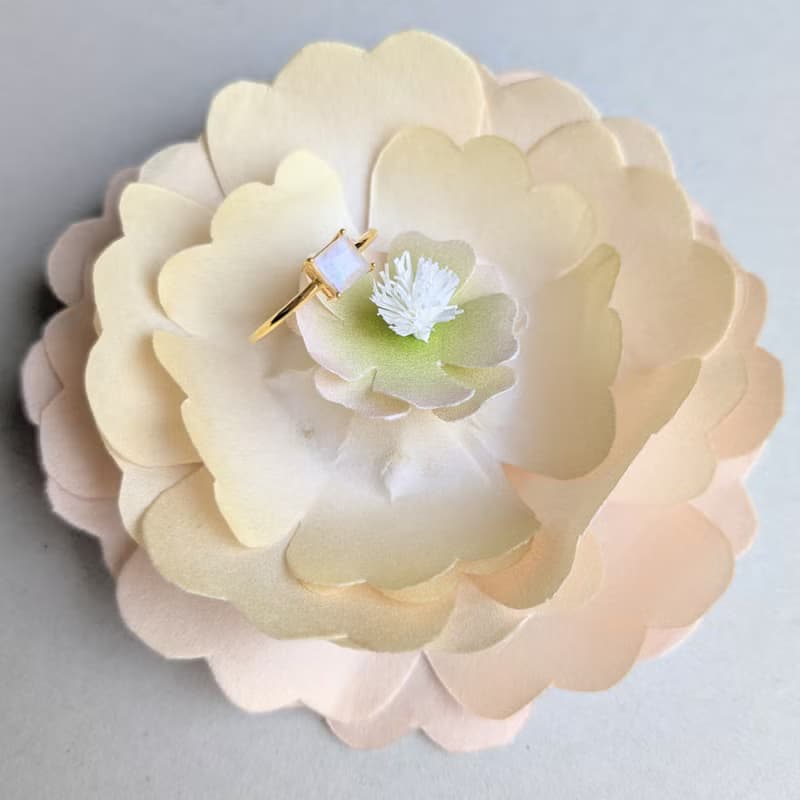 融化花朵的禮物 / 戒指 / 彩虹月光石 / 均碼