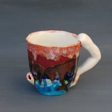 Ceramic art mug Horror Mug Surprise mug Hands sculpture Handmade cup