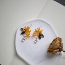 金木樨 - 桂花 手工樹脂耳環 禮物