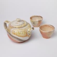 明芽窯 | 柴燒白瓷落灰壺 一壺兩杯 茶具組 蒐藏品 茶壺 茶杯 H11