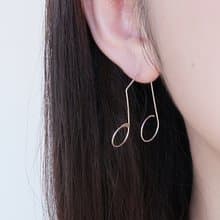 925純銀 樂光 兩八分音符  輕耳飾 耳環 免費送禮包裝