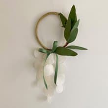 PRE-MADE | Brisbane Florist eucalyptus Wreath | Shell Wind Chime Mobile|#0-621