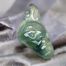 【錢兔似錦】冰種飄綠花翡翠兔子 | 天然緬甸玉A貨翡翠 | 送禮