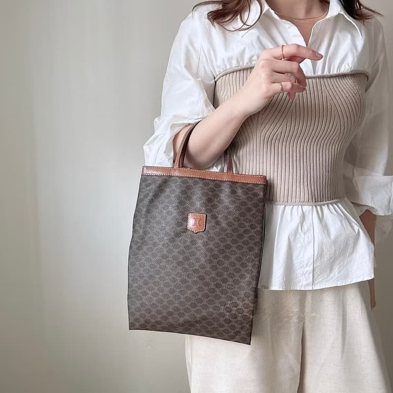 中古正品 Celine Macadam 凱旋門 老花 手提包 iPad 包 男女可用