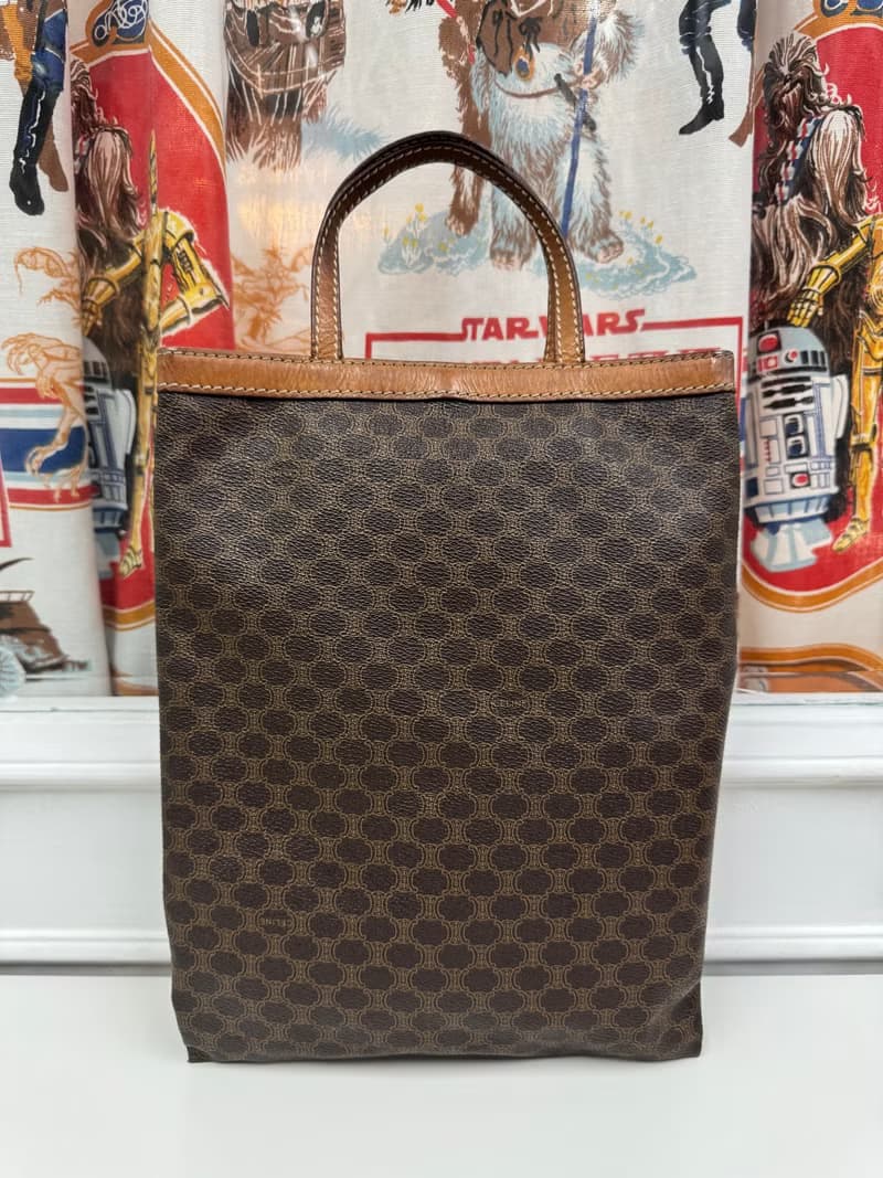中古正品 Celine Macadam 凱旋門 老花 手提包 iPad 包 男女可用