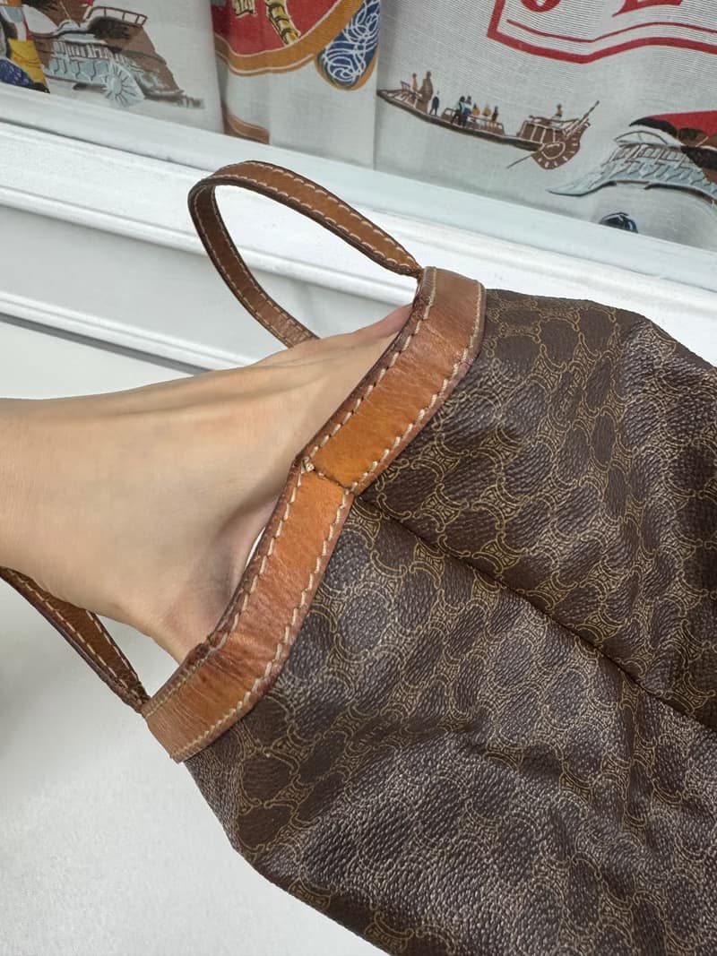 中古正品 Celine Macadam 凱旋門 老花 手提包 iPad 包 男女可用