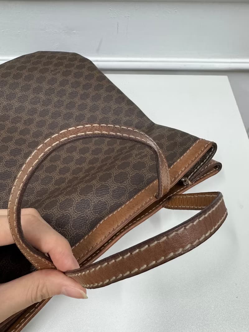 中古正品 Celine Macadam 凱旋門 老花 手提包 iPad 包 男女可用