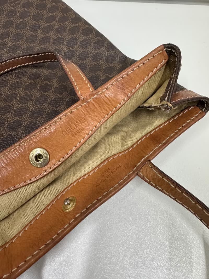 中古正品 Celine Macadam 凱旋門 老花 手提包 iPad 包 男女可用