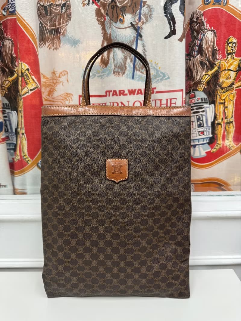 中古正品 Celine Macadam 凱旋門 老花 手提包 iPad 包 男女可用