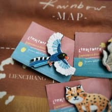 刺繡別針/燙貼 | 台灣系列 | 台灣藍鵲 | Littdlework