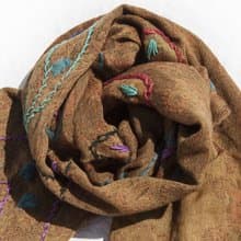 保暖毛毯 羊毛刺繡披肩/針織圍巾/刺繡圍巾/羊絨披巾/喀什米爾Cashmere 聖誕節禮物 交換禮物 母親節 父親節-花