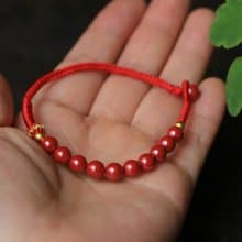春秋手作繩編 | 新年紅繩 | 高含量帝王砂 沙金隔珠 | 吉祥年