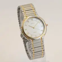 SEIKO DOLCE 男性用腕時計 QUARTZ シェルパール文字盤 ローマンインデックス ゴールド/シルバー Ref.5E31-6B20 手錶 古董錶