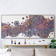 繁花似錦|現代輕奢客廳背景牆裝飾畫走廊玄關掛畫3d立體