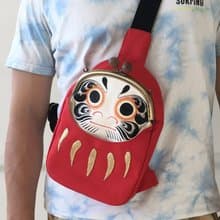 日本達摩斜背包 帆布包 紅色 胸包 肩背包 側背包 男包