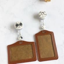 手作好禮 ALL PASS 黑白貓伸縮扣環 +卡套 悠遊卡證件套卡夾 