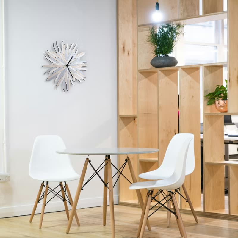 銀色有機手掛鐘 - Haystack Frozen