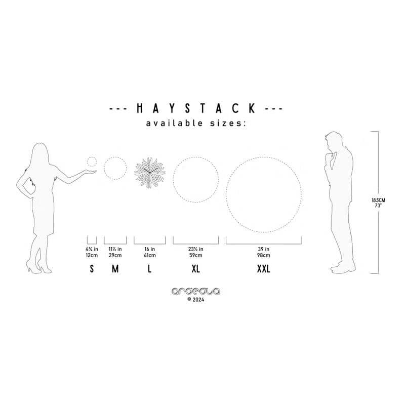 銀色有機手掛鐘 - Haystack Frozen