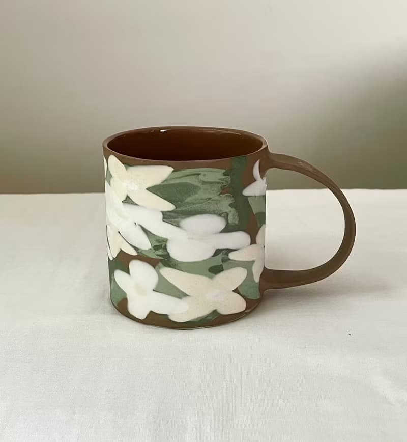 白色繡球花咖啡杯
