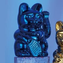 Jumbo Lucky Cats 特大號幸運繽紛自動招手招財貓-幸運寶藍色