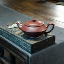 送禮紫砂壺茶壺汉云   紫泥 240ml 14孔 刘素素作品  整器衔接自