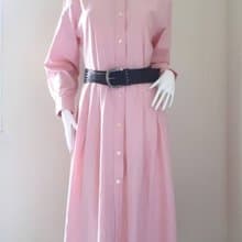 Valentino Daniel vintage Pink Cotton shirt dress full circle skirt Size M