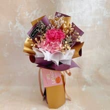 只限香港 母親節花束系列 高貴 桃紅色 康乃馨 永生花 保鮮花