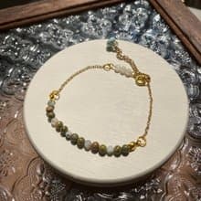 森林癒 花草石 手作 月光 綠松 設計款 手鍊 改手圍 飾品 禮物