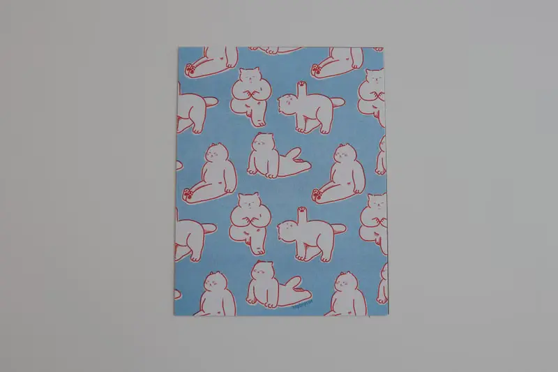 big big cat riso poster - yoga