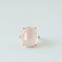 Natural Rosequartz and Tanzanite 23 Cts Ring Sterling Silver 925.