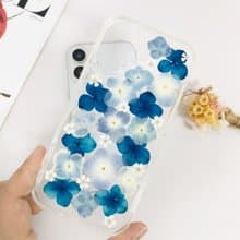 手工天然藍白色押花手機殼適用於iPhone 16 Pro Max Samsung S25