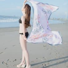 unni花卉長絲巾 遮曬 擋風 披肩 scarf 圍巾 保暖 保暖 絲巾圍脖