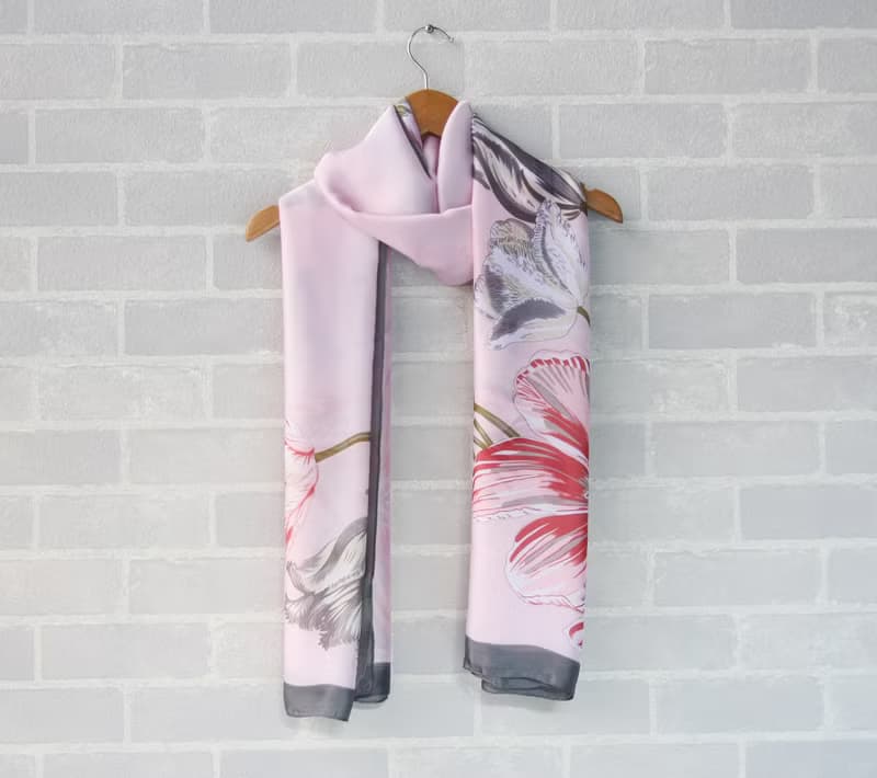 unni花卉長絲巾 遮曬 擋風 披肩 scarf 圍巾 保暖 保暖 絲巾圍脖