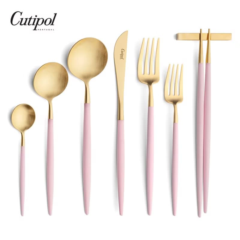 葡萄牙 Cutipol GOA 粉紅金霧面不鏽鋼 22CM 主餐刀