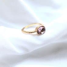 Vintage Purple Oval Gemstone Gold Solitaire Ring