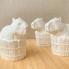 水豚泡溫泉湯桶擴香石 附贈香氛精油/薰衣草/檸檬/甜橙 三種香味