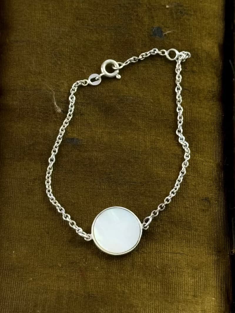 50108-典雅法國飾品 925純銀珍珠母貝手鍊