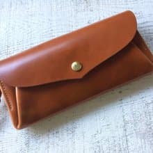 JAPANレザー　カード12枚長財布 series-envelope　オレンジブラウン
