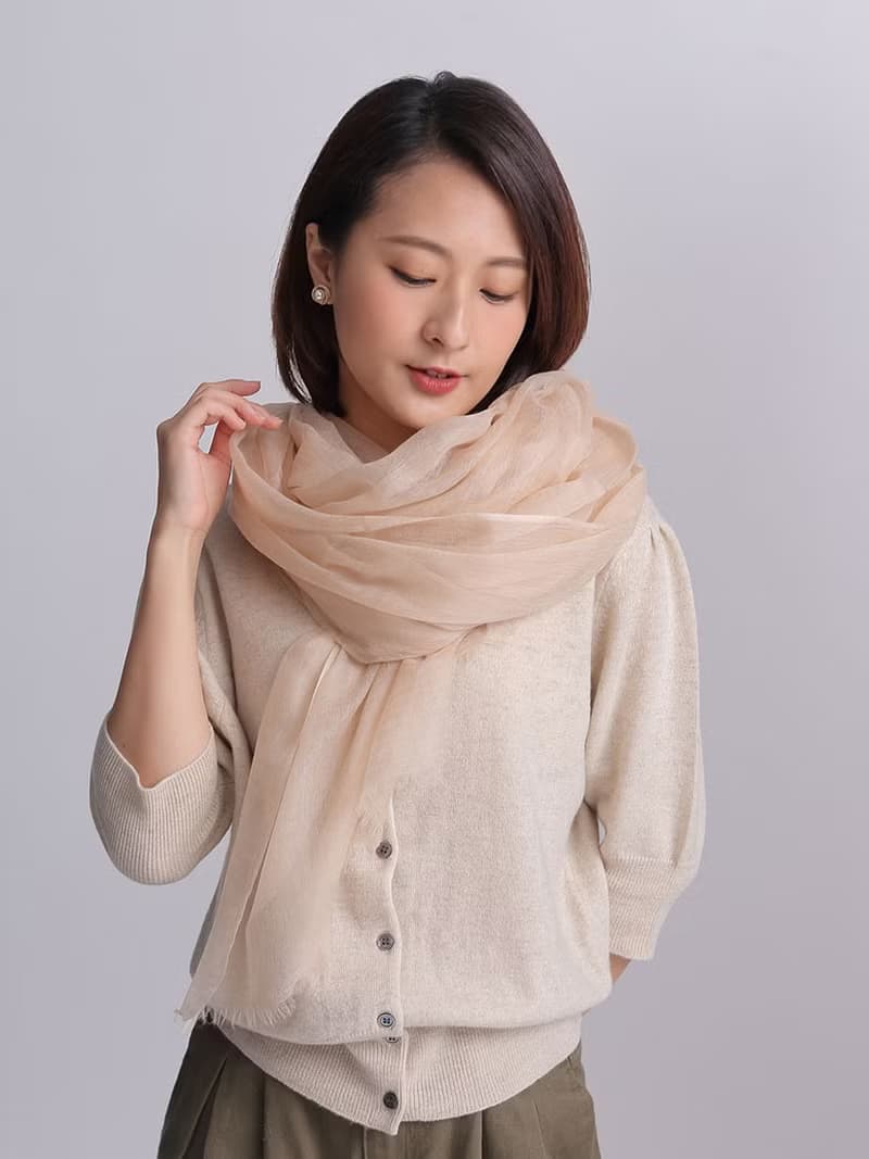淺駝 Pashmina戒指羊絨圍巾_ 頂級Shahmina大尺寸_生日禮物靈感