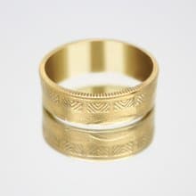 Gold Coin Ring Lithuania Coin Ring 50 cents 1997-2008 18k gold plated ring