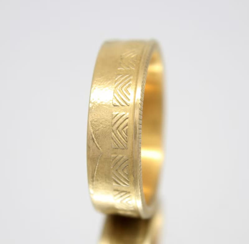 Gold Coin Ring Lithuania Coin Ring 50 cents 1997-2008 18k gold plated ring