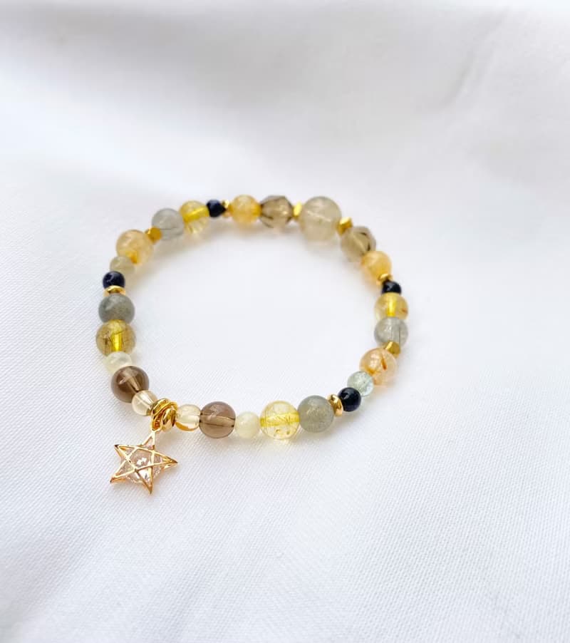 【星芒下天使的復甦號角】鈦晶 白水晶 茶晶 黑髮晶 水晶手鍊