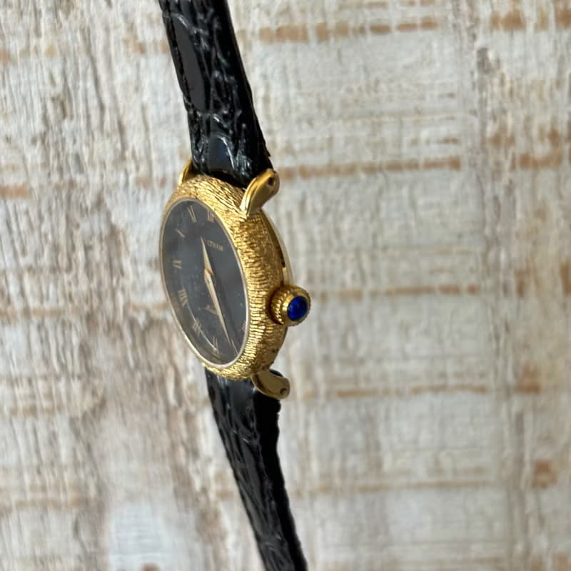 WALTHAM 手動上鍊機械錶 金色雕刻設計 羅馬錶盤 vintage watch