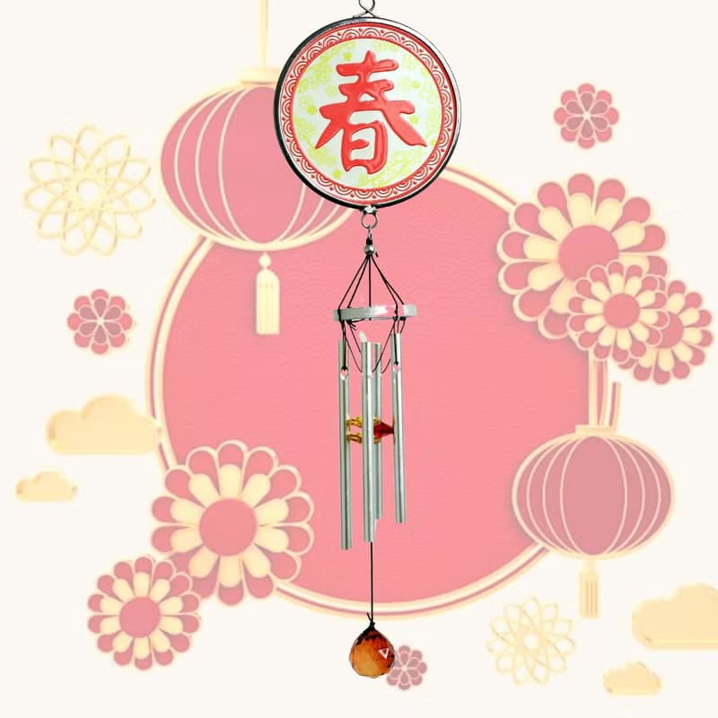 【福春朝寶】玻璃小風鈴-14吋/禮品/喬遷禮/新年/開運招財/中國風