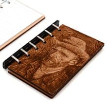 台灣檜木藝術板畫活頁筆記本-梵谷自畫像|用記事本書寫美好的生活