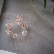 醉櫻 粉 櫻花垂墜式樹脂耳環