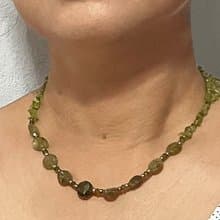 Peridot and silver  minimalist necklace, Stylist Necklace, healing gemstone Neck